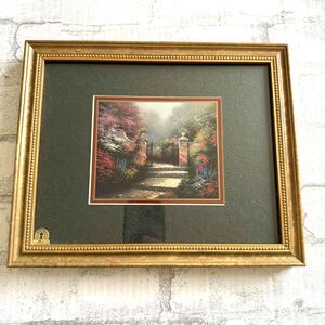 VTG Thomas Kinkade Victorian Garden Framed Accent Print Signed Gold Frame COA
